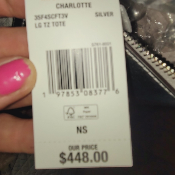 Michael Kors Silver and Gray Women's Bag - Picture 3 of 16